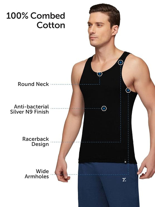Black Cotton Banyan for Men & Boys – Sleeveless Vest | Comfortable Gym, Casual & Daily Wear – Drape Mart