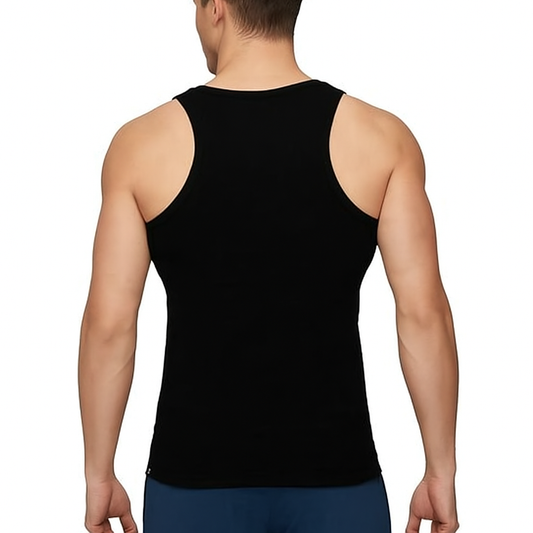 Black Banyan for Men and Boys - Sleeveless Vest Baniyan for Gym, Casual Wear, and Daily Use