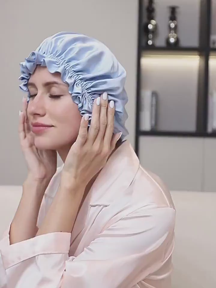 Premium Satin Silk Bonnet for Women – Night Sleep Cap for Hair Protection, Frizz-Free & Shiny Hair